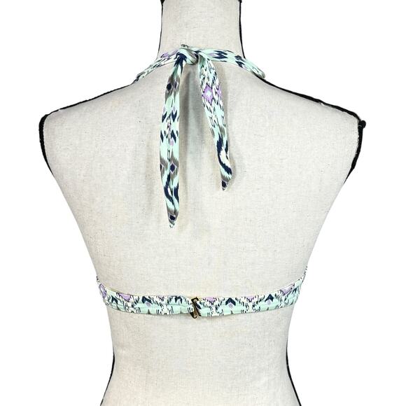 Victoria’s Secret SZ 32A Bikini Swim Top Ikat Molded Padded Cup Tie Halter Multi - Picture 4 of 8